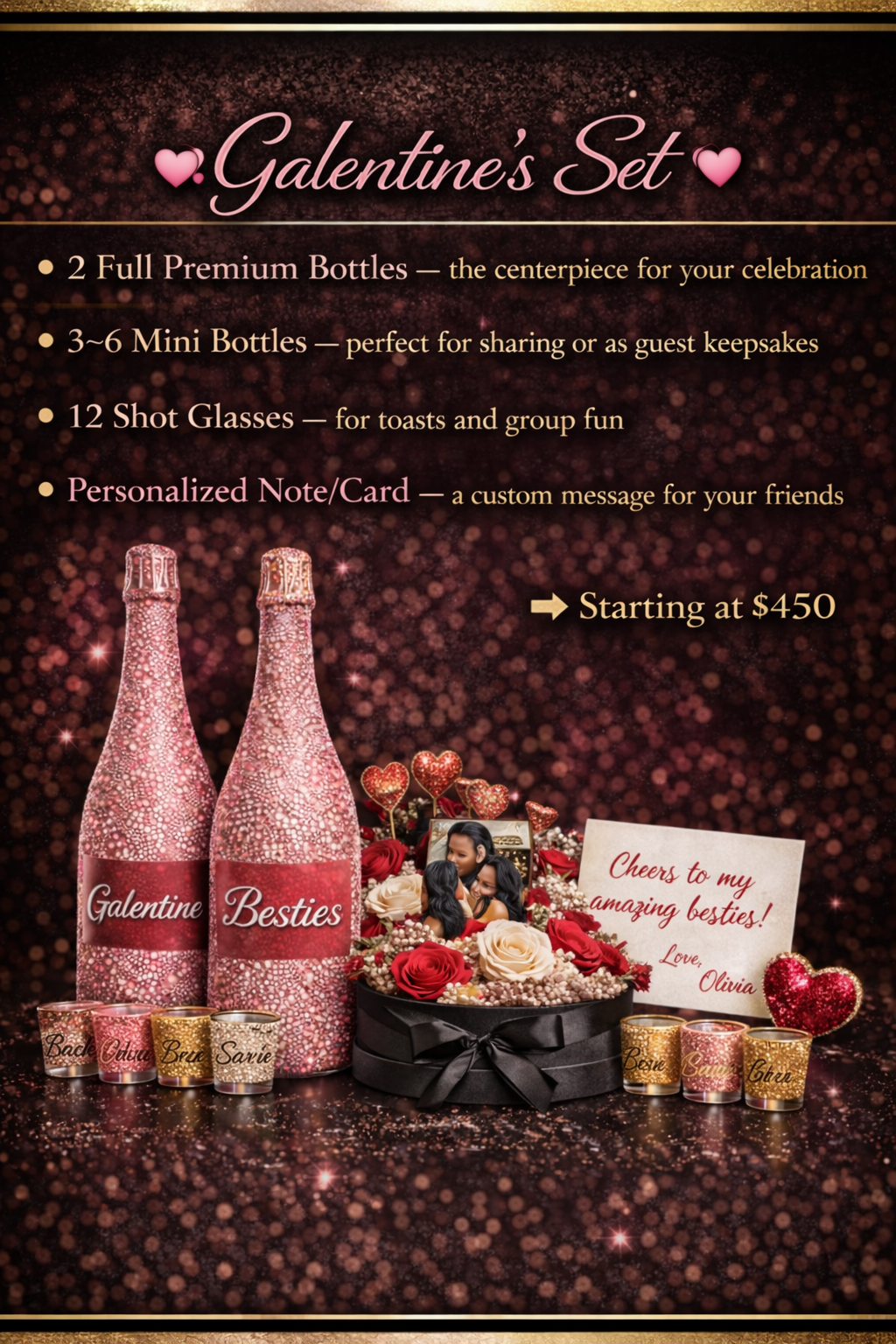 Pour Up Pretty- Galentine's Set