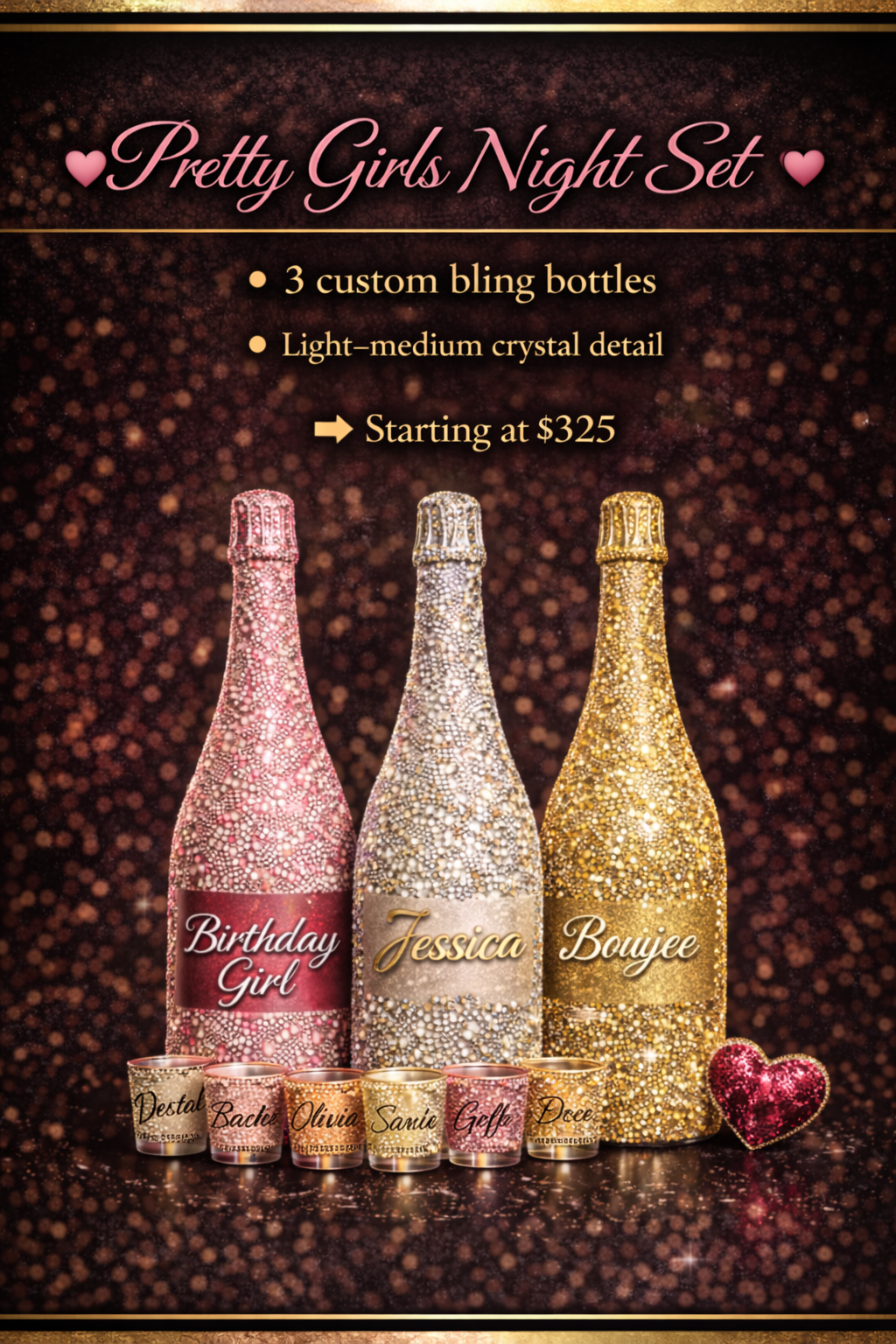 Pour Up Pretty- Pretty Girls Night Set